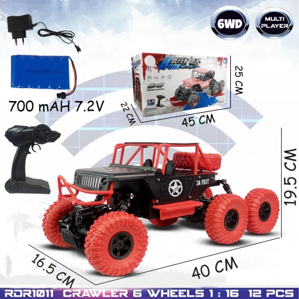 Hitam Roda Merah RC Rock Crawler Offroad Mainan Anak Mobil Remote ...